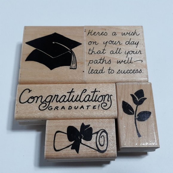 FRL Design Other Frl Design Lot Of 5 Graduation Rubber Stamp Set